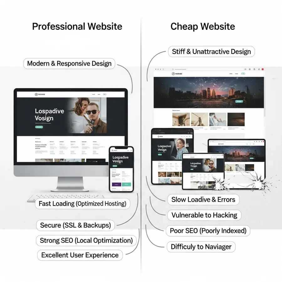 perbedaan website profesional dan mebsite murahan